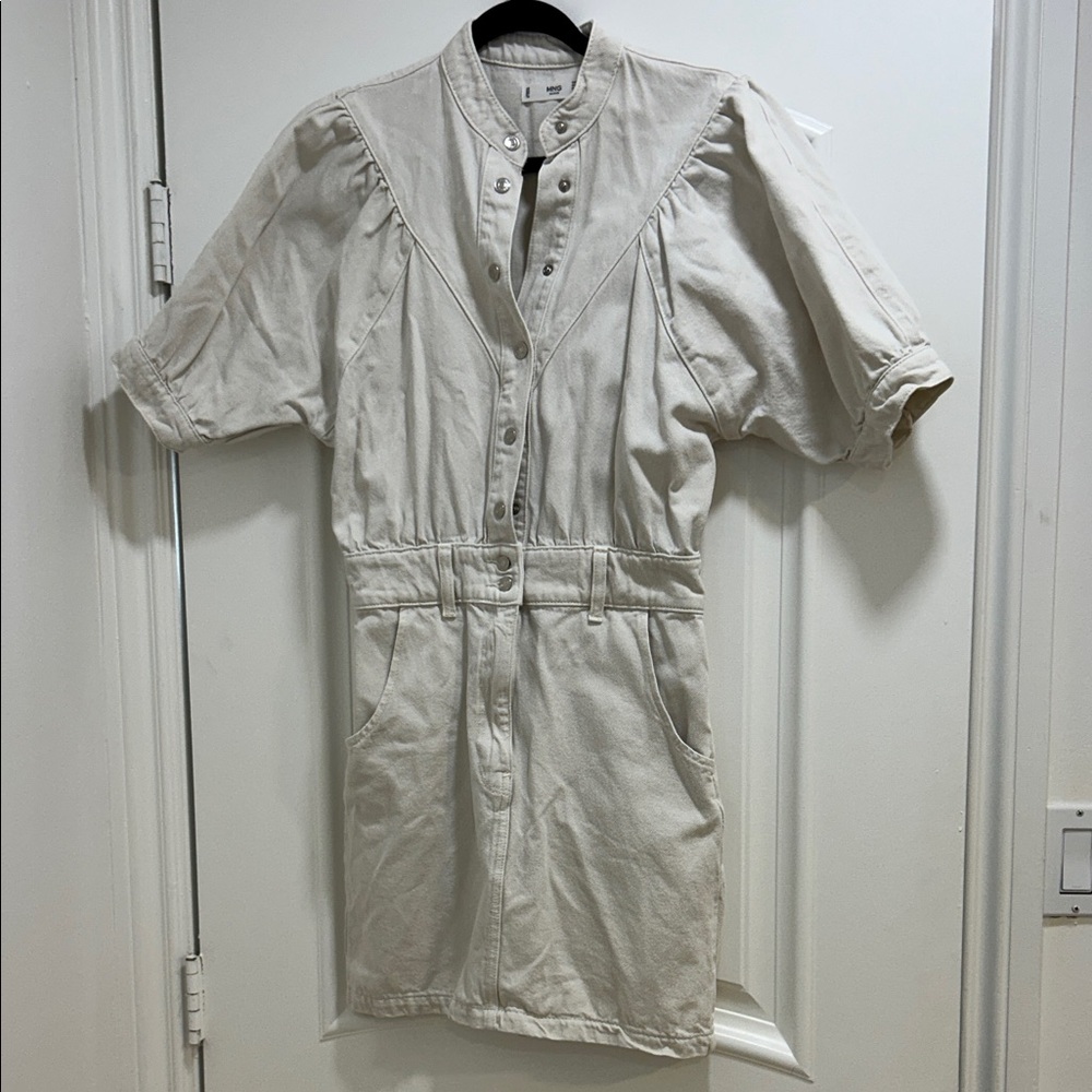 Mango Cream Mini Dress